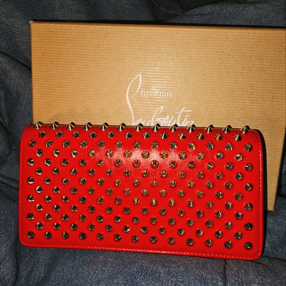 Christian Louboutin Macaron Wallet Spikes Calf